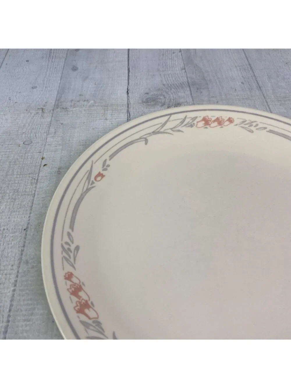 80's Corelle By Corning ROSE Tulip Pink Flowers Sandstone Dinner Plates Set of 6